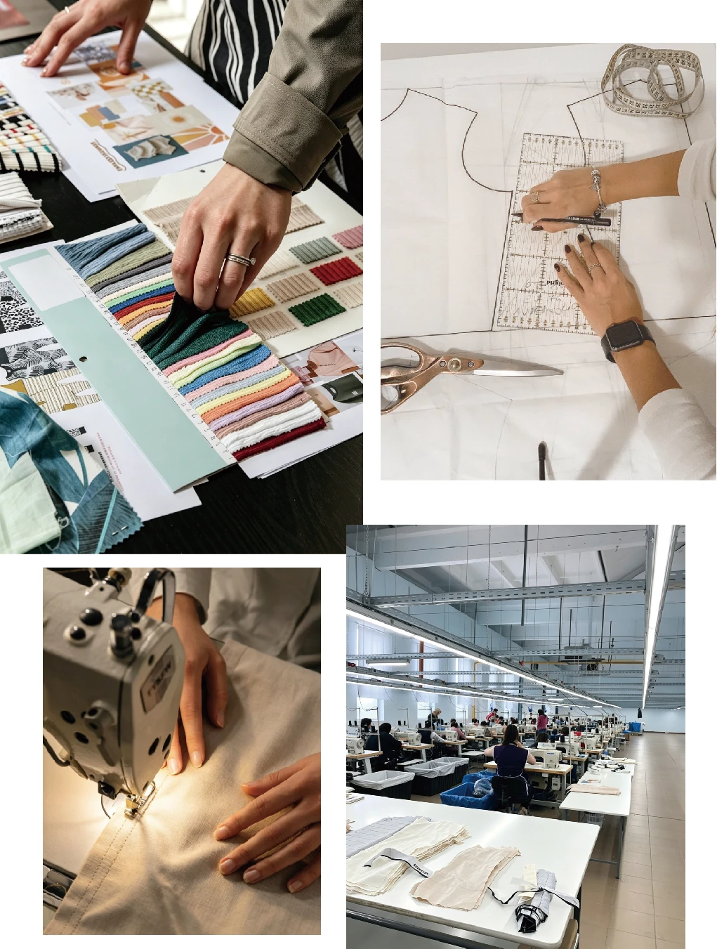 Fabric selection, pattern making, sewing, and garment production at Yanxu